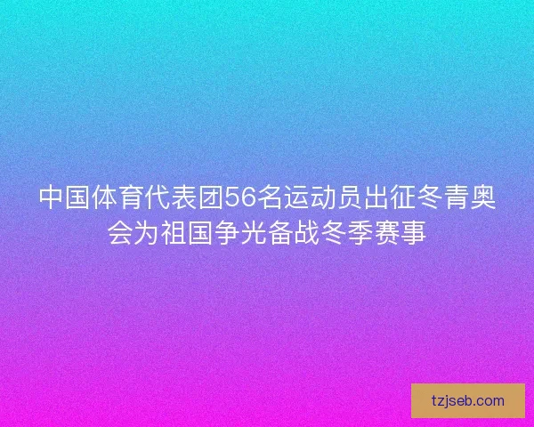 中国体育代表团56名运动员出征冬青奥会为祖国争光备战冬季赛事